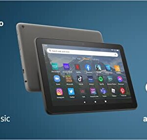 All-new Amazon Fire HD 8 Plus tablet, 8” HD Display, 32 GB, 30% faster processor, 3GB RAM, wireless charging, (2022 release), Gray