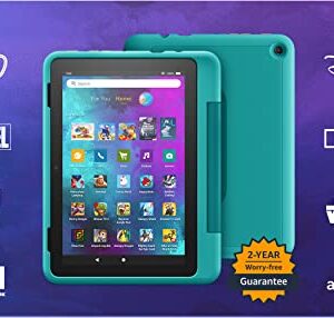 All-new Amazon Fire HD 8 Kids Pro tablet, 8" HD display, ages 6-12, 30% faster processor, 13 hours battery life, Kid-Friendly Case, 32 GB, (2022 release), Hello Teal