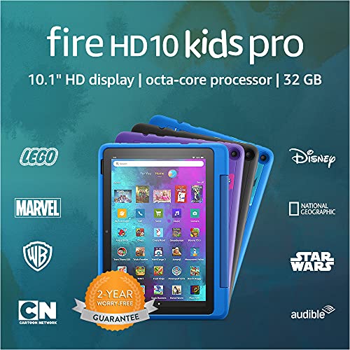 Amazon Fire HD 10 Kids Pro tablet, 10.1", 1080p Full HD, ages 6–12, 32 GB, (2021 release), named"Best Tablet for Big Kids" by Good Housekeeping, Doodle