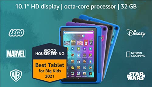 Amazon Fire HD 10 Kids Pro tablet, 10.1", 1080p Full HD, ages 6–12, 32 GB, (2021 release), named"Best Tablet for Big Kids" by Good Housekeeping, Doodle