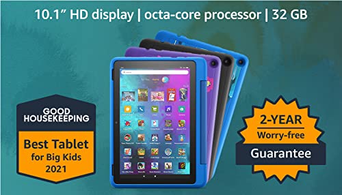 Amazon Fire HD 10 Kids Pro tablet, 10.1", 1080p Full HD, ages 6–12, 32 GB, (2021 release), named"Best Tablet for Big Kids" by Good Housekeeping, Doodle