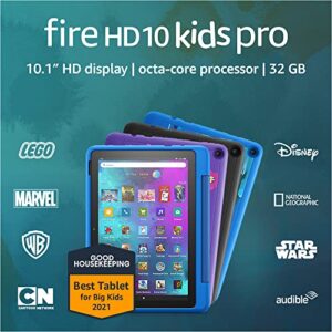 Amazon Fire HD 10 Kids Pro tablet, 10.1", 1080p Full HD, ages 6–12, 32 GB, (2021 release), named"Best Tablet for Big Kids" by Good Housekeeping, Doodle