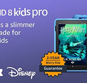 All-new Amazon Fire HD 8 Kids Pro tablet, 8" HD display, ages 6-12, 30% faster processor, 13 hours battery life, Kid-Friendly Case, 32 GB, (2022 release), Cyber Blue