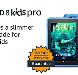 All-new Amazon Fire HD 8 Kids Pro tablet, 8" HD display, ages 6-12, 30% faster processor, 13 hours battery life, Kid-Friendly Case, 32 GB, (2022 release), Cyber Blue