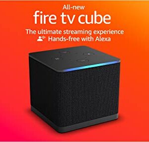 All-new Fire TV Cube, Hands-free streaming device with Alexa, Wi-Fi 6E, 4K Ultra HD