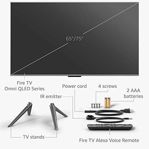 Introducing Amazon Fire TV 75" Omni QLED Series 4K UHD smart TV, Dolby Vision IQ, local dimming, hands-free with Alexa