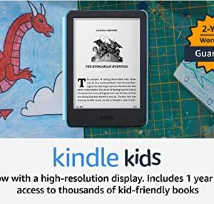 All-new Kindle Kids (2022 release) – Includes access to thousands of books, a cover, and a 2-year worry-free guarantee - Space Whale