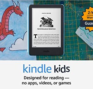 All-new Kindle Kids (2022 release) – Includes access to thousands of books, a cover, and a 2-year worry-free guarantee - Space Whale