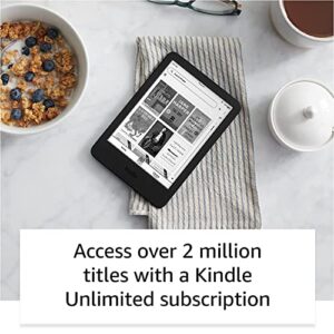 All-new Kindle (2022 release) – The lightest and most compact Kindle, now with a 6” 300 ppi high-resolution display, and 2x the storage - Black + 3 Months Free Kindle Unlimited (with auto-renewal)