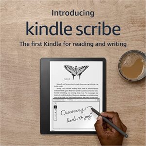 Introducing Kindle Scribe (64 GB), the first Kindle for reading and writing, with a 10.2” 300 ppi Paperwhite display, includes Premium Pen