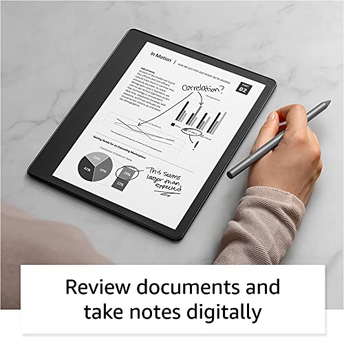 Introducing Kindle Scribe (64 GB), the first Kindle for reading and writing, with a 10.2” 300 ppi Paperwhite display, includes Premium Pen