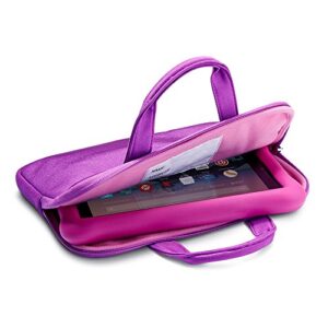 NuPro Zipper Sleeve for all versions of Fire Kids Edition 7" or 8" Tablets, Purple/Pink