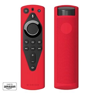mission remote case for the all-new fire tv voice remote (2018 version for fire tv stick 4k and fire tv cube) (candy red)
