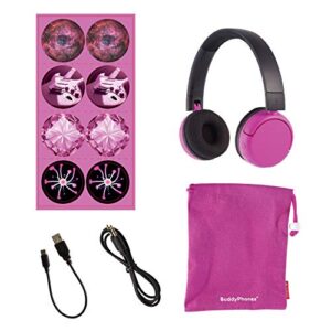Made for Amazon, Volume Limiting Bluetooth BuddyPhones, PopTime in Pink. Ages (8-15)