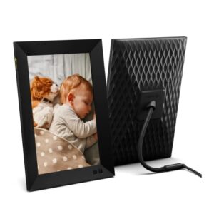 nixplay 10.1 inch smart digital photo frame with wifi (w10f) – black – share photos and videos instantly via email or app