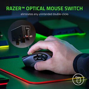 Razer Naga Pro Wireless Gaming Mouse: Interchangeable Side Plate w/ 2, 6, 12 Button Configurations - Focus+ 20K DPI Optical Sensor - Fastest Gaming Mouse Switch - Chroma RGB Lighting