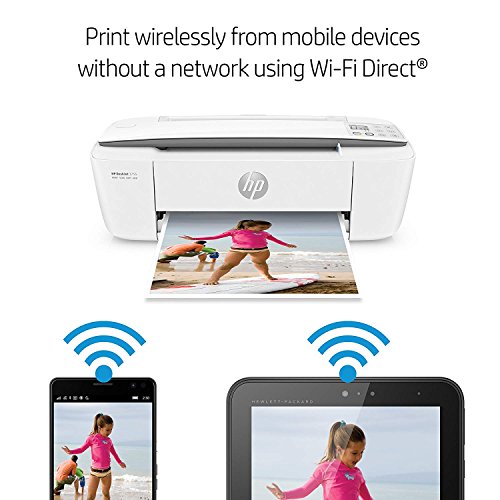 HP DeskJet 3755 Compact All-in-One Wireless Printer, HP Instant Ink, Works with Alexa - Stone Accent (J9V91A)