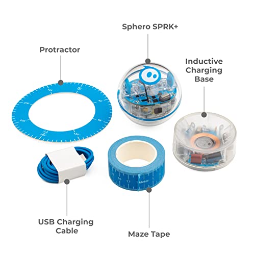 Sphero SPRK+: App-Enabled Robot Ball with Programmable Sensors + LED Lights - STEM Educational Toy for Kids - Learn JavaScript, Scratch & Swift