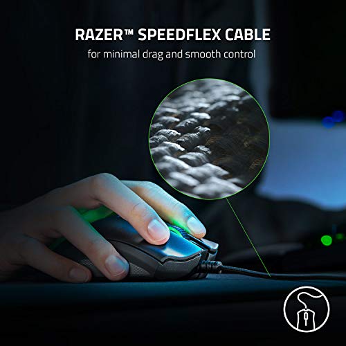 Razer DeathAdder V2 Gaming Mouse: 20K DPI Optical Sensor - Fastest Gaming Mouse Switch - Chroma RGB Lighting - 8 Programmable Buttons - Rubberized Side Grips - Classic Black