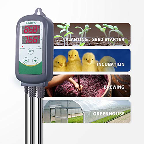 Inkbird WiFi ITC-308 Digital Temperature Controller Thermostat Remote Monitoring Controlling Home Brewing Fermentation Breeding Incubation Greenhouse