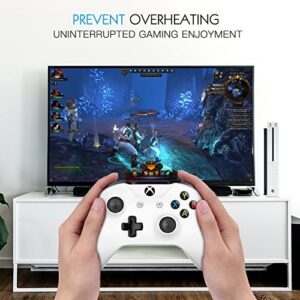 MoKo Xbox One S Cooling Fan, Built-in 3 High Speed Fans, 2-Port USB Charing & Data Syncing, L/H Fan Speed Switch for Xbox One S Gaming Console, White