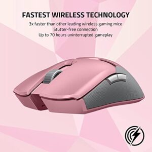 Razer Viper Ultimate Lightweight Wireless Gaming Mouse & RGB Charging Dock: Hyperspeed Wireless Technology - 20K DPI Optical Sensor - 78g - Optical Mouse Switch - 70 Hr Battery - Quartz Pink