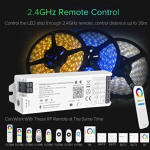 BTF-LIGHTING 5in1 WB5 2.4GHz WiFi LED Controller Compatible with Alexa Google Home Smart Life Tuya Smart APP Control for Monochrome CCT RGB RGBW RGBCCT LED Strip Match with B1 B2 B3 B4 etc Remote