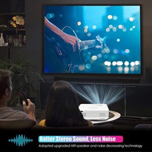 WiFi Projector with 100’’ Projector Screen, 9000Lux Projector for Outdoor Movies 1080P Full HD Supported Mini Portable Projector Compatible with Smartphone TV Stick HDMI USB AV AUX