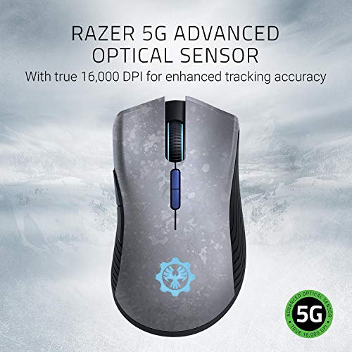 Razer Mamba Wireless Gaming Mouse: 16,000 DPI Optical Sensor, Chroma RGB Lighting, 7 Programmable Buttons, Mechanical Switches, Up to 50 Hr Battery Life, Gears of War 5 Edition