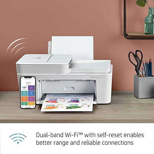 HP DeskJet Plus 4152 Wireless All-in-One Color Inkjet Printer, Mobile Print, Scan & Copy, Instant Ink Ready, 7FS74A (Renewed)