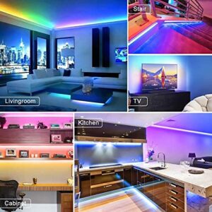 HitLights 32.8ft Smart LED Strip Lights, Color Changing Light Strips Works with Alexa, Google Home APP Control, Music Sync for Home Bedroom Party