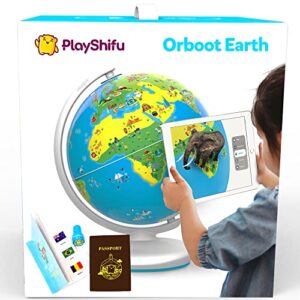 playshifu educational globe for kids – orboot earth (globe + app) interactive ar world globe | 400 wonders, 1000+ facts | stem toy gifts for kids 4-10 years | no borders, no names on orboot globe