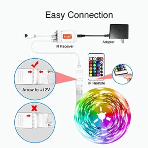 DAYBETTER Smart WiFi Led Lights 50ft, Tuya App Controlled Led Strip Lights, Work with Alexa and Google Assistant, Timer Schedule Led Lights Strip, Color Changing Led Lights for Bedroom Party Kitchen