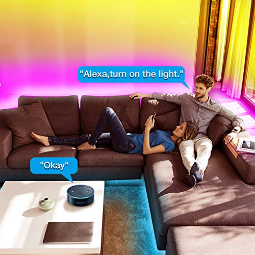 DAYBETTER Smart WiFi Led Lights 50ft, Tuya App Controlled Led Strip Lights, Work with Alexa and Google Assistant, Timer Schedule Led Lights Strip, Color Changing Led Lights for Bedroom Party Kitchen