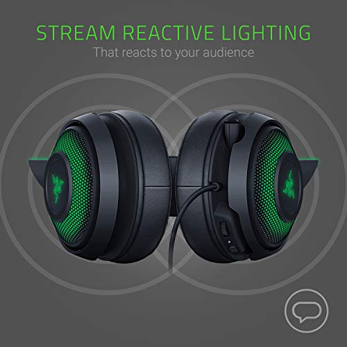 Razer Kraken Kitty RGB USB Gaming Headset: THX 7.1 Spatial Surround Sound - Chroma RGB Lighting - Retractable Active Noise Cancelling Mic - Lightweight Aluminum Frame - for PC - Classic Black