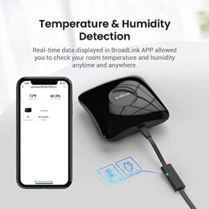 Broadlink RM4 pro Smart IR/RF Remote Control Hub with Sensor Cable-WiFi IR/RF Blaster for Smart Home Automation, TV, Curtain, Shades Remote, Works with Alexa, Google Assistant, IFTTT (RM4 pro S)