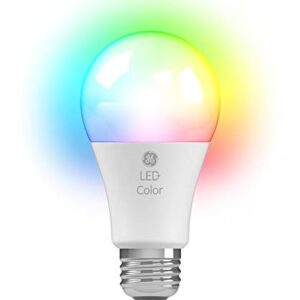 GE LED+ Color Changing Light Bulbs, 18 Colors & 5 Light Modes, No App or Wi-Fi Required, Remote Included, A19 Light Bulb (1 Pack)