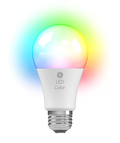 GE LED+ Color Changing Light Bulbs, 18 Colors & 5 Light Modes, No App or Wi-Fi Required, Remote Included, A19 Light Bulb (1 Pack)