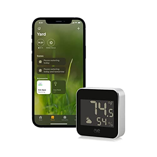 Eve Weather - Apple HomeKit Smart Home, Connected Outdoor Weather Station for Tracking Temperature, Humidity, & Barometric Pressure, Precision Sensors, Wireless, Bluetooth & Thread