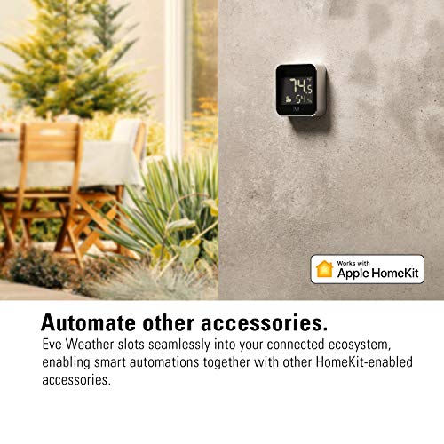 Eve Weather - Apple HomeKit Smart Home, Connected Outdoor Weather Station for Tracking Temperature, Humidity, & Barometric Pressure, Precision Sensors, Wireless, Bluetooth & Thread