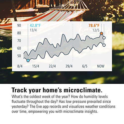 Eve Weather - Apple HomeKit Smart Home, Connected Outdoor Weather Station for Tracking Temperature, Humidity, & Barometric Pressure, Precision Sensors, Wireless, Bluetooth & Thread