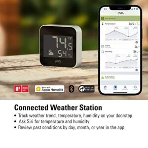 Eve Weather - Apple HomeKit Smart Home, Connected Outdoor Weather Station for Tracking Temperature, Humidity, & Barometric Pressure, Precision Sensors, Wireless, Bluetooth & Thread