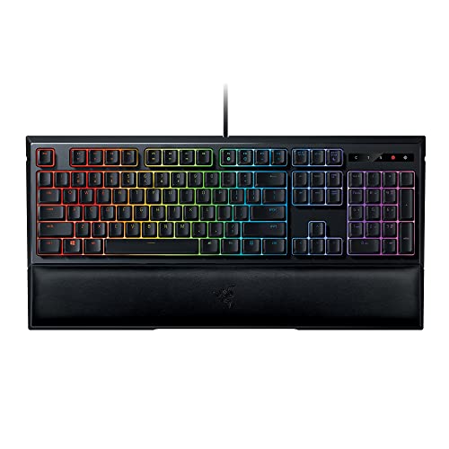 Razer Ornata Chroma Gaming Keyboard: Hybrid Mechanical Key Switches - Customizable Chroma RGB Lighting - Individually Backlit Keys - Detachable Plush Wrist Rest - Programmable Macro Functionality