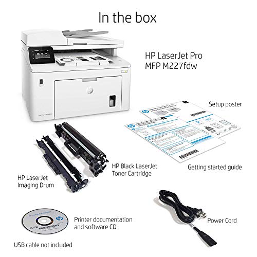 HP LaserJet Pro MFP M227fdw Wireless Monochrome All-in-One Printer with built-in Ethernet & 2-sided printing, works with Alexa (G3Q75A)