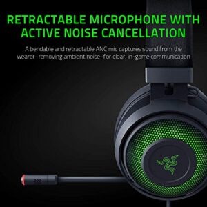 Razer Kraken Ultimate RGB USB Gaming Headset: THX 7.1 Spatial Surround Sound - Chroma RGB Lighting - Retractable Active Noise Cancelling Mic - Aluminum & Steel Frame - for PC & Mac - Classic Black