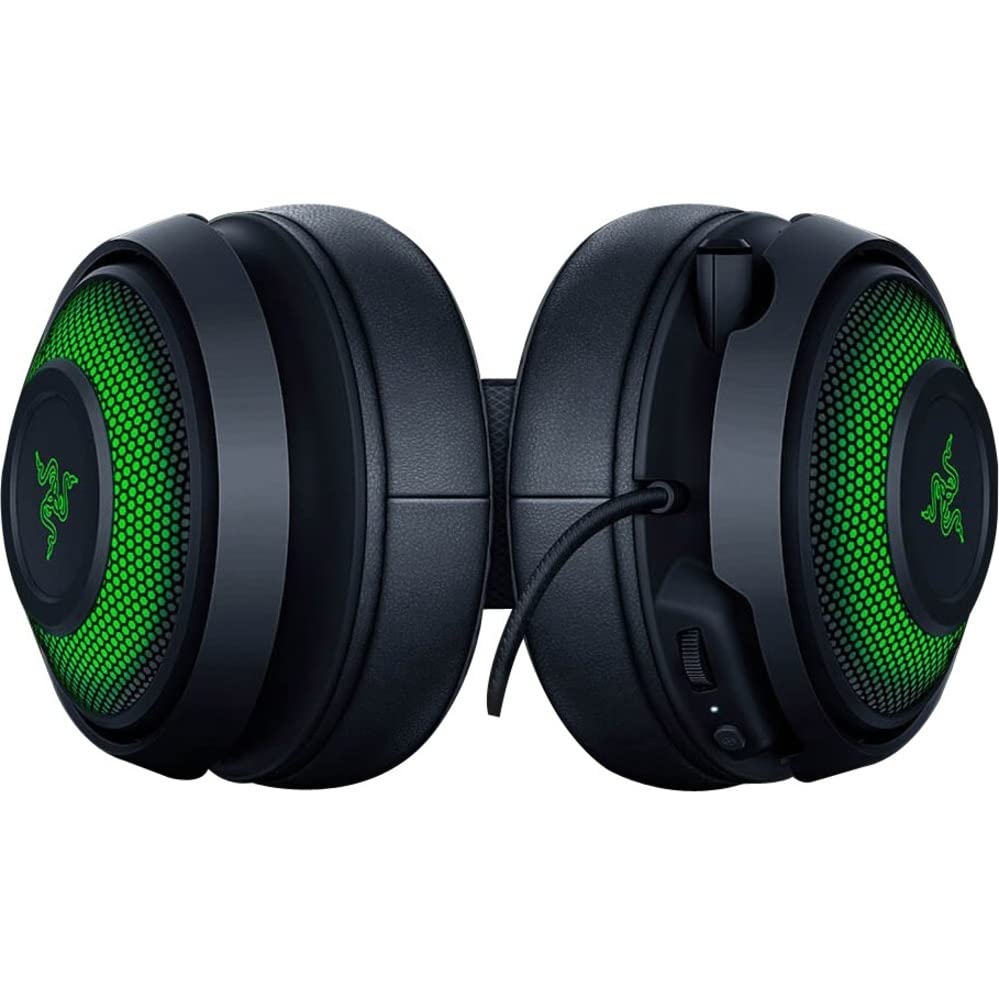 Razer Kraken Ultimate RGB USB Gaming Headset: THX 7.1 Spatial Surround Sound - Chroma RGB Lighting - Retractable Active Noise Cancelling Mic - Aluminum & Steel Frame - for PC & Mac - Classic Black