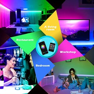 AILBTON Led Strip Lights,60ft Led Light Strip Music Sync Color Changing RGB Led Strip Built-in Mic,Bluetooth App Control LED Tape Lights with Remote,5050 RGB Rope Light Strips