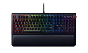 razer blackwidow elite mechanical gaming keyboard: green mechanical switches – tactile & clicky – chroma rgb lighting – magnetic wrist rest – dedicated media keys & dial – usb passthrough
