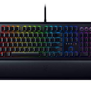 Razer BlackWidow Elite Mechanical Gaming Keyboard: Green Mechanical Switches - Tactile & Clicky - Chroma RGB Lighting - Magnetic Wrist Rest - Dedicated Media Keys & Dial - USB Passthrough