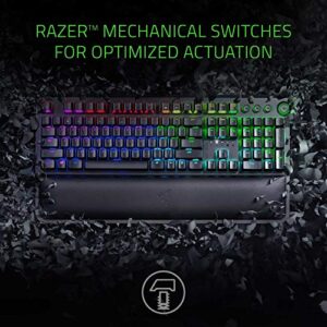 Razer BlackWidow Elite Mechanical Gaming Keyboard: Green Mechanical Switches - Tactile & Clicky - Chroma RGB Lighting - Magnetic Wrist Rest - Dedicated Media Keys & Dial - USB Passthrough